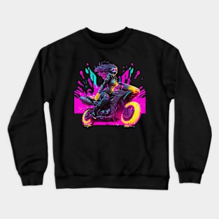 Futuristic Motorcyclist Crewneck Sweatshirt